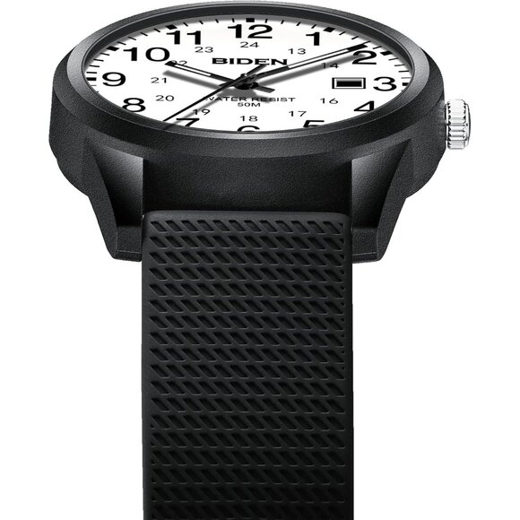 ⚡Black-white Watches for Men Women Military Time Glowing Easy to Read Dial - Picture 4 of 10